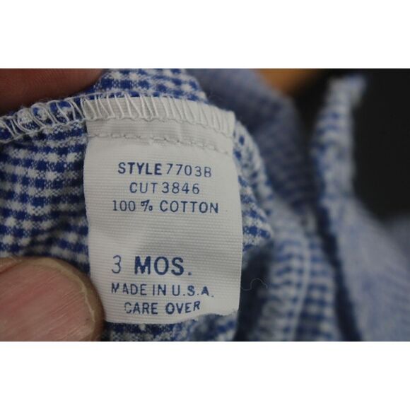 TODDLE TYKE VINTAGE BABY OUTFIT GIRAFFE EMBROIDERED GINGHAM SEERSUCKER 2PC - Picture 8 of 9